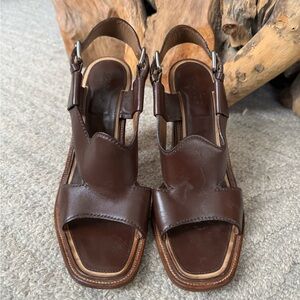 Prada Leather Slingback Sandals